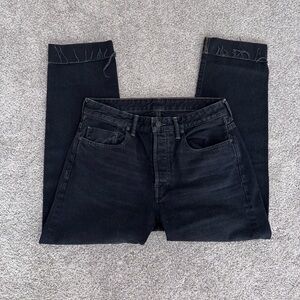NWOT Vince Straight Leg Cuffed Black Jeans, Made in USA, 100% Cotton, Size 27
